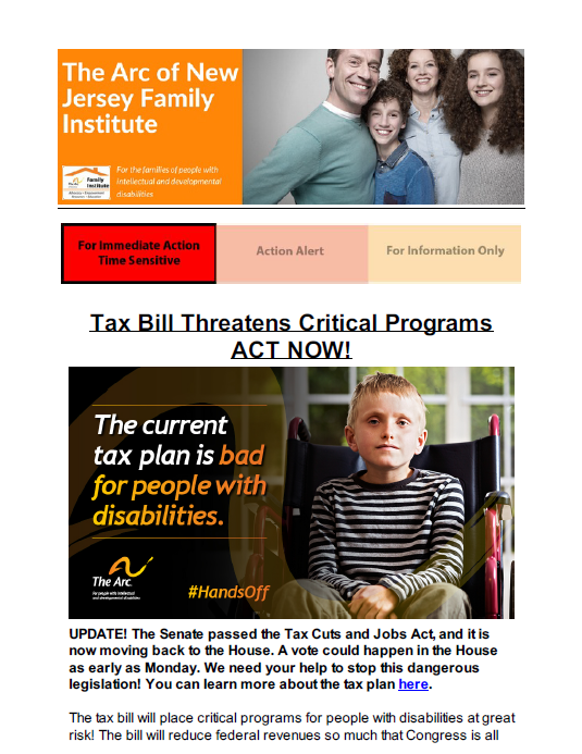 Time Sensitive Tax Bill Threatens Critical Programs 12.04.2017