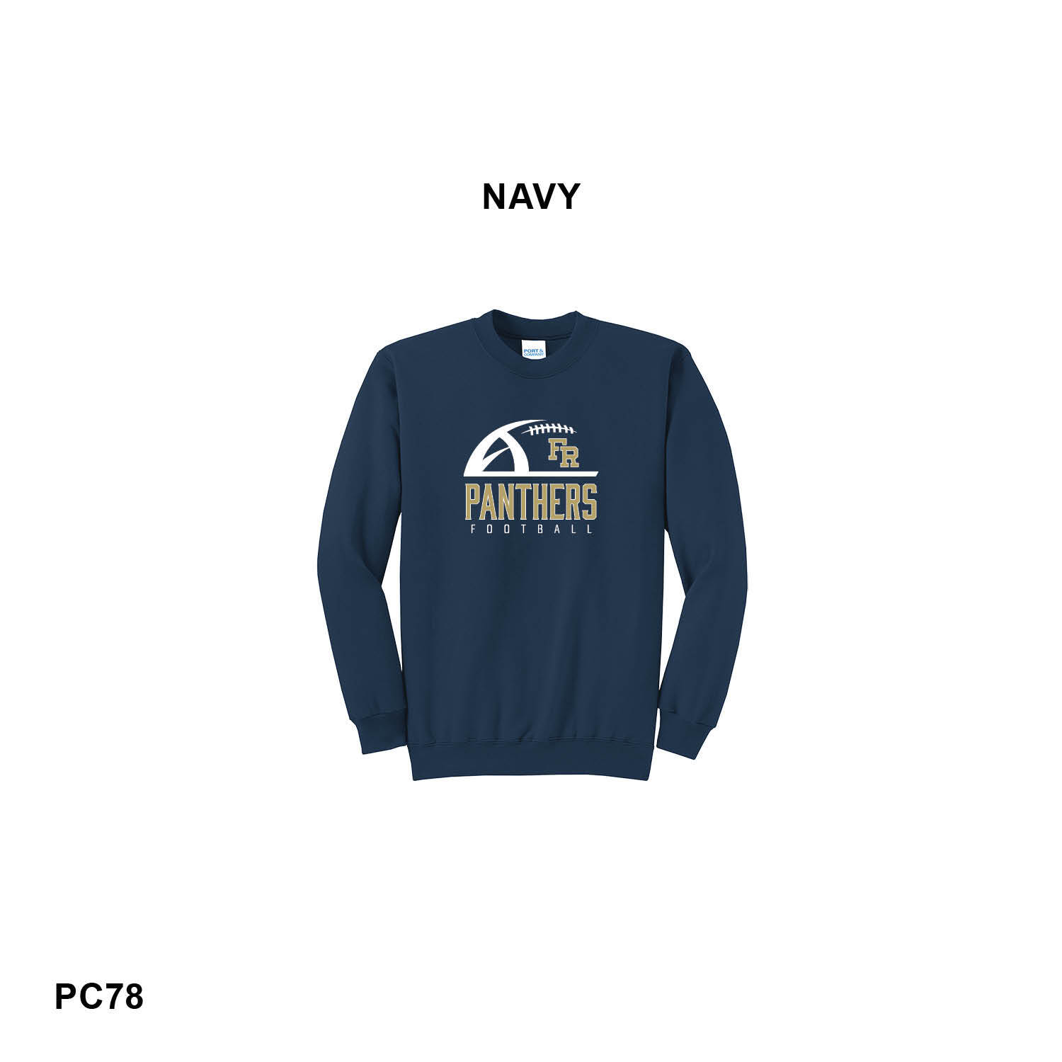FR PANTHERS FOOTBALL LOGO - Port & Co™ Core Fleece Crewneck Sweatshirt