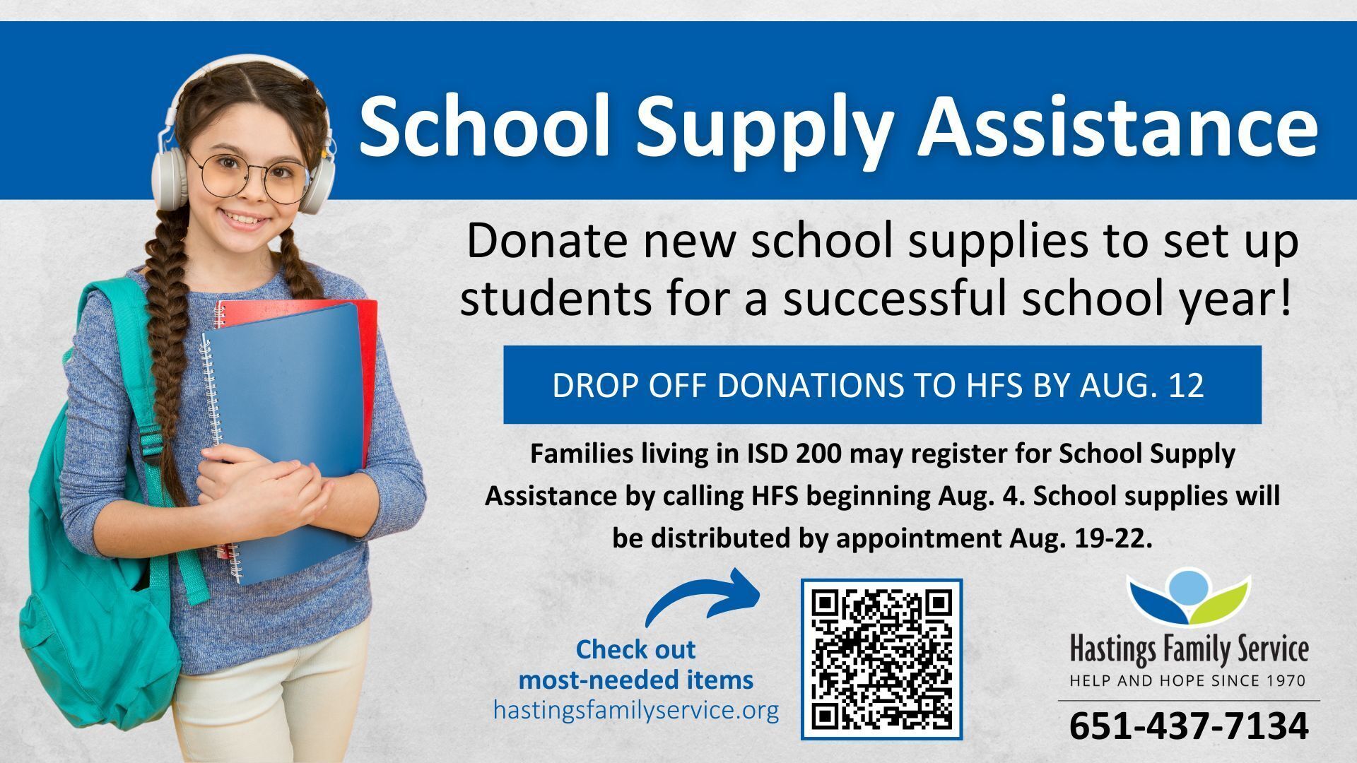 School Supply Distribution for students in ISD 200