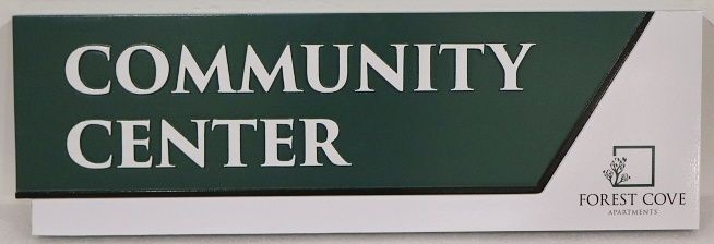 KA20831A - Carved and Sandblasted HDU Sign for "Community Center"