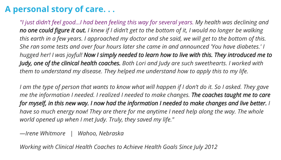 Irene Whitmore's Personal Story of Care