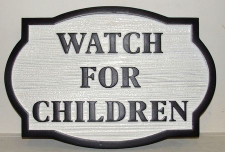 H17215 - Carved HDU "Watch for Children" Traffic Sign 