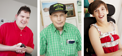 Three photos of people PSRS supports who are featured in teh stories : 1. Shaine 2. Clyde 3. Melissa