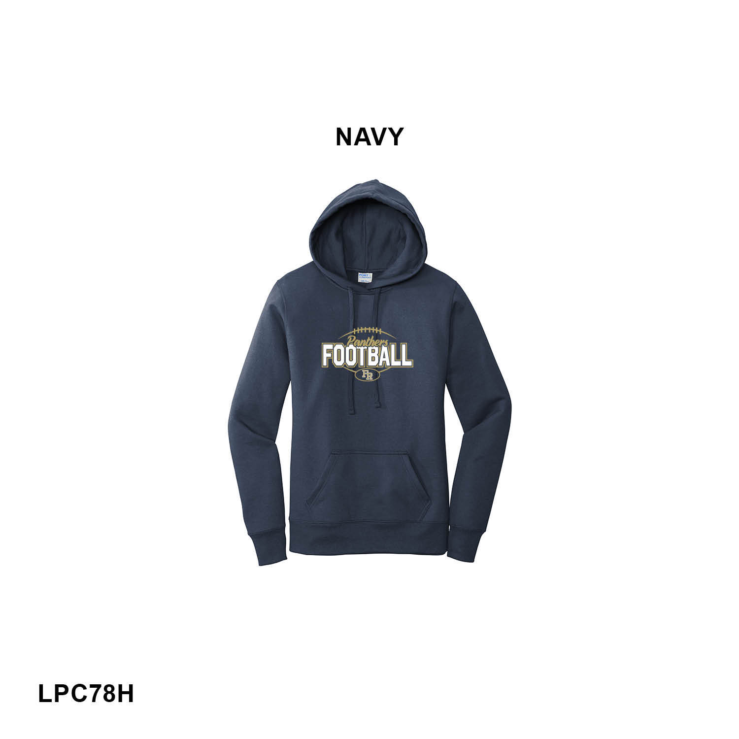PANTHERS FOOTBALL LOGO - Port & Co™ Women's Core Fleece Pullover Hooded Sweatshirt