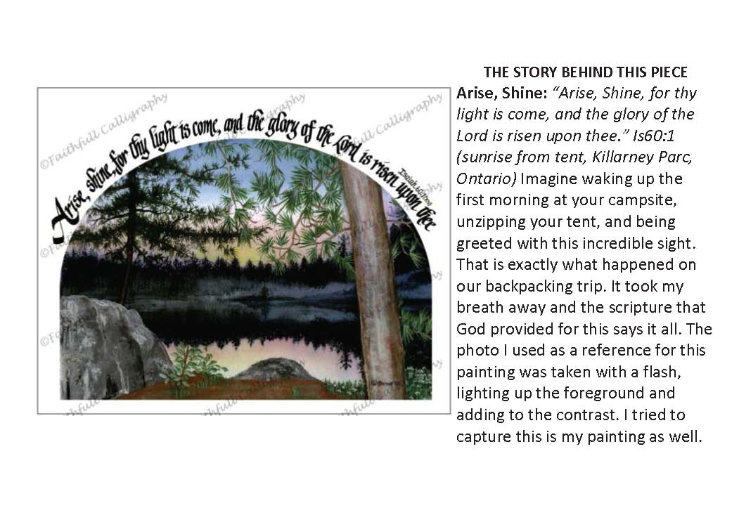ARISE SHINE (Isaiah, Encouragement, Faithwalk, Praise/Music)