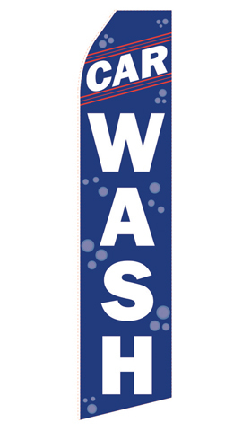 Blue Car Wash Econo Stock Flag