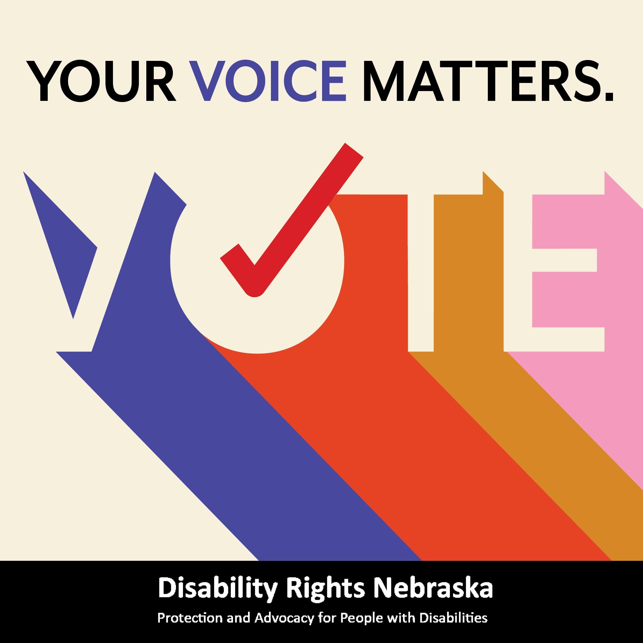 Picture: Your voice matters and Vote with a checkmark different colors