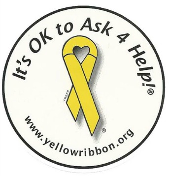 Yellow Ribbon Sticker (3" Round) Roll of 1,000
