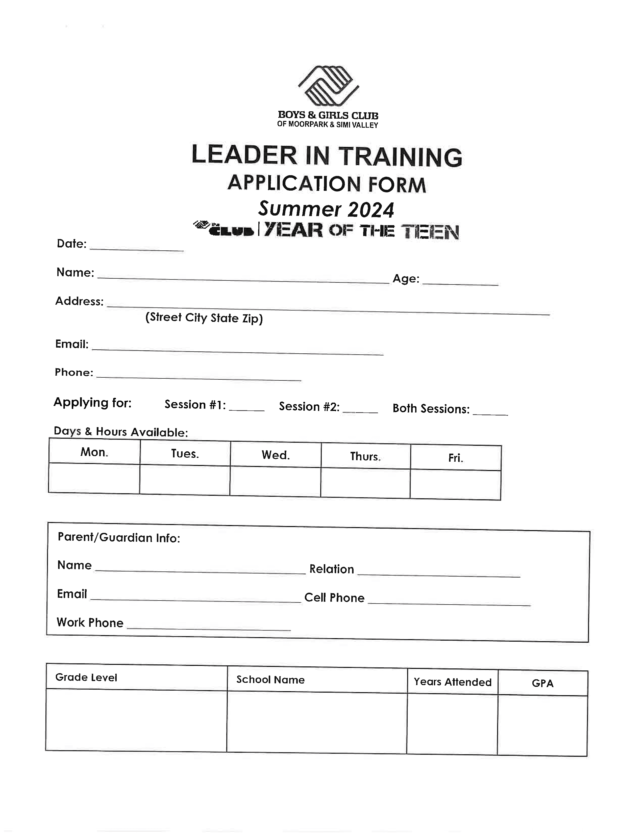 Leader In Training Application