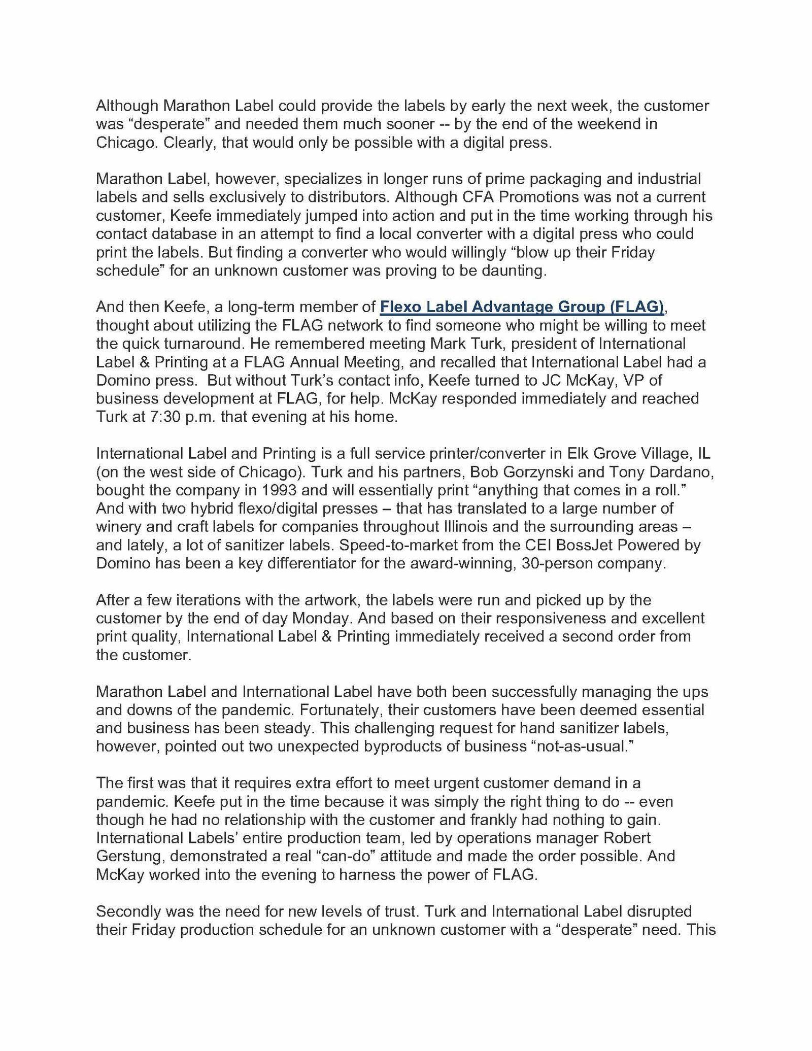 Marathon Label Partners with International Label ILP News