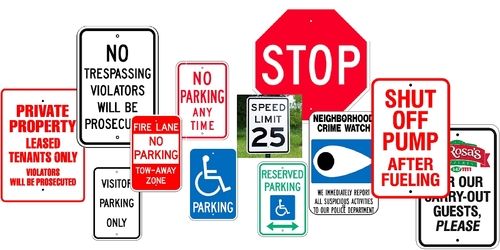 Traffic and Property Restriction Signs