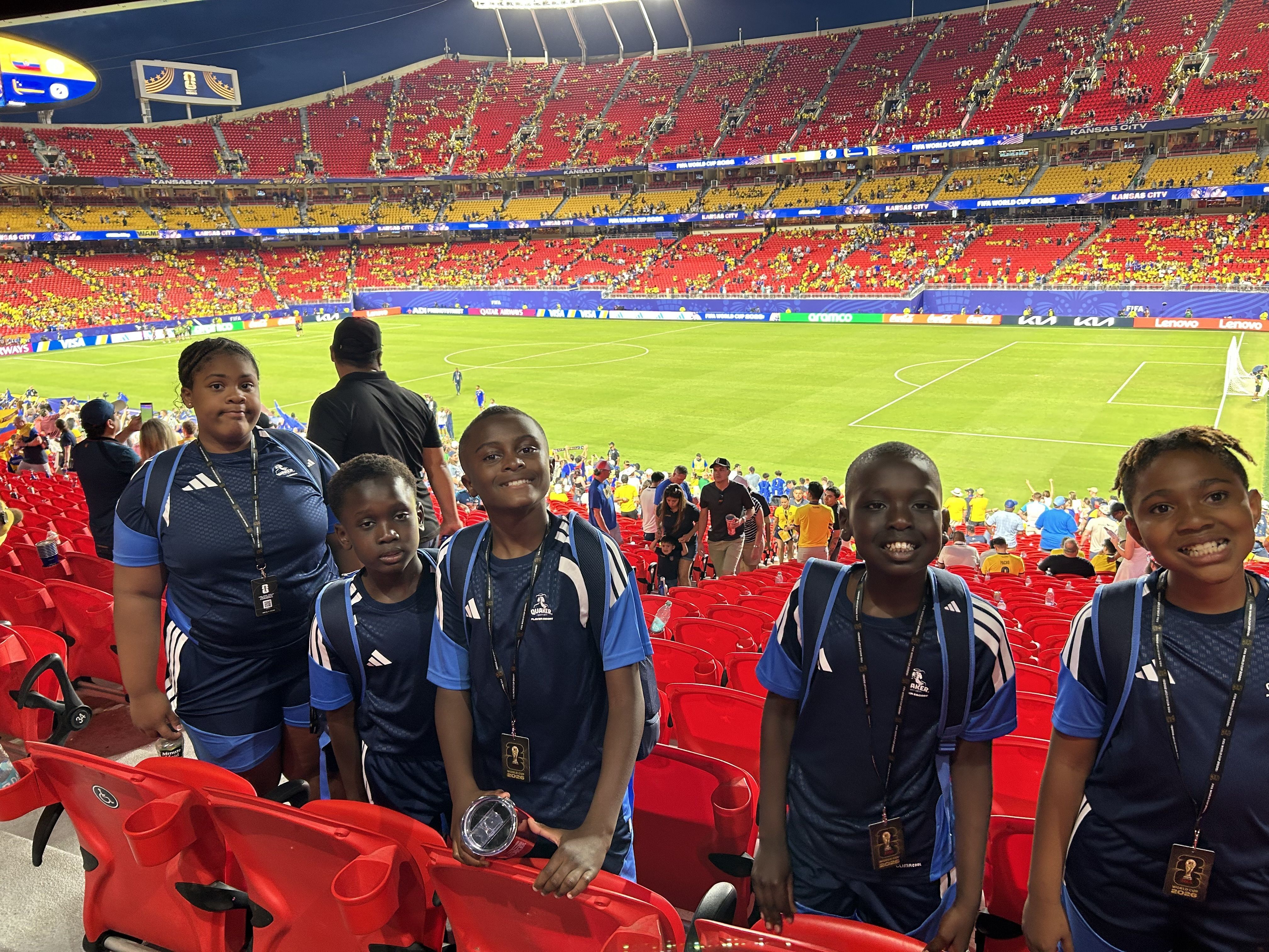 CUES Students Take the Field as Player Escorts at World Cup Match in Kansas City