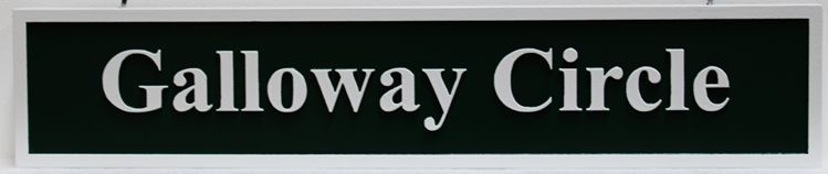 H17095 - Carved 2.5-D Raised Relief High-Density-Urethane Name Street Name Sign  " Galloway Circle"