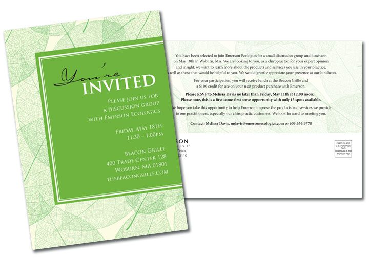 Emerson Ecologics Invitation