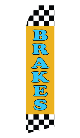 Brakes Service Yellow Econo Stock Flag