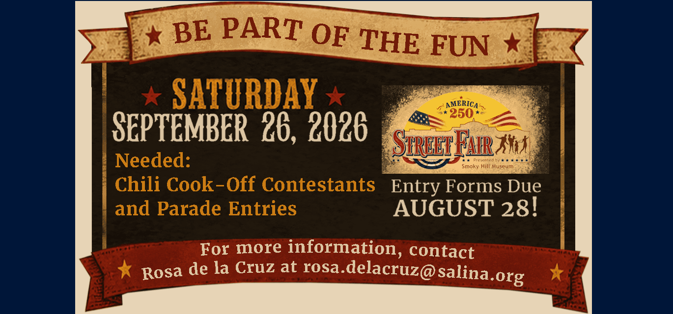 Banner showing information about entering the Street Fair Chili Contest and Parade