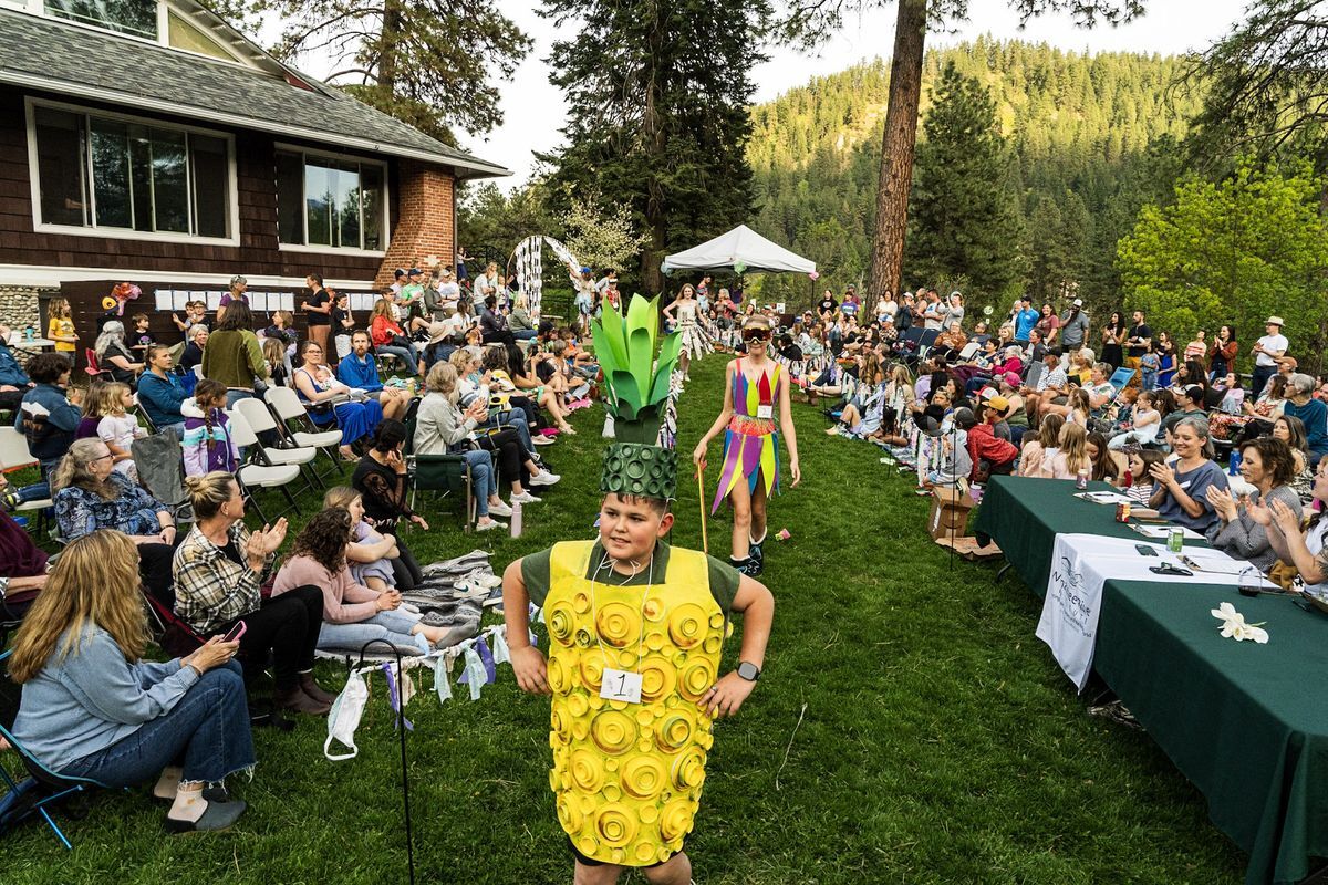 2025 Trashion Show runway at Wenatchee River Institute.