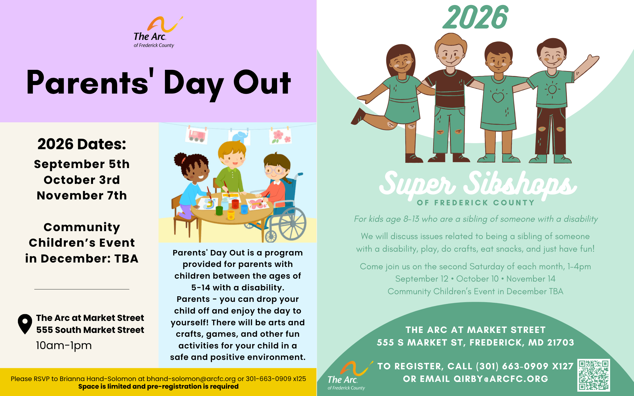 Fall 2026 PDO and Sibshops Dates