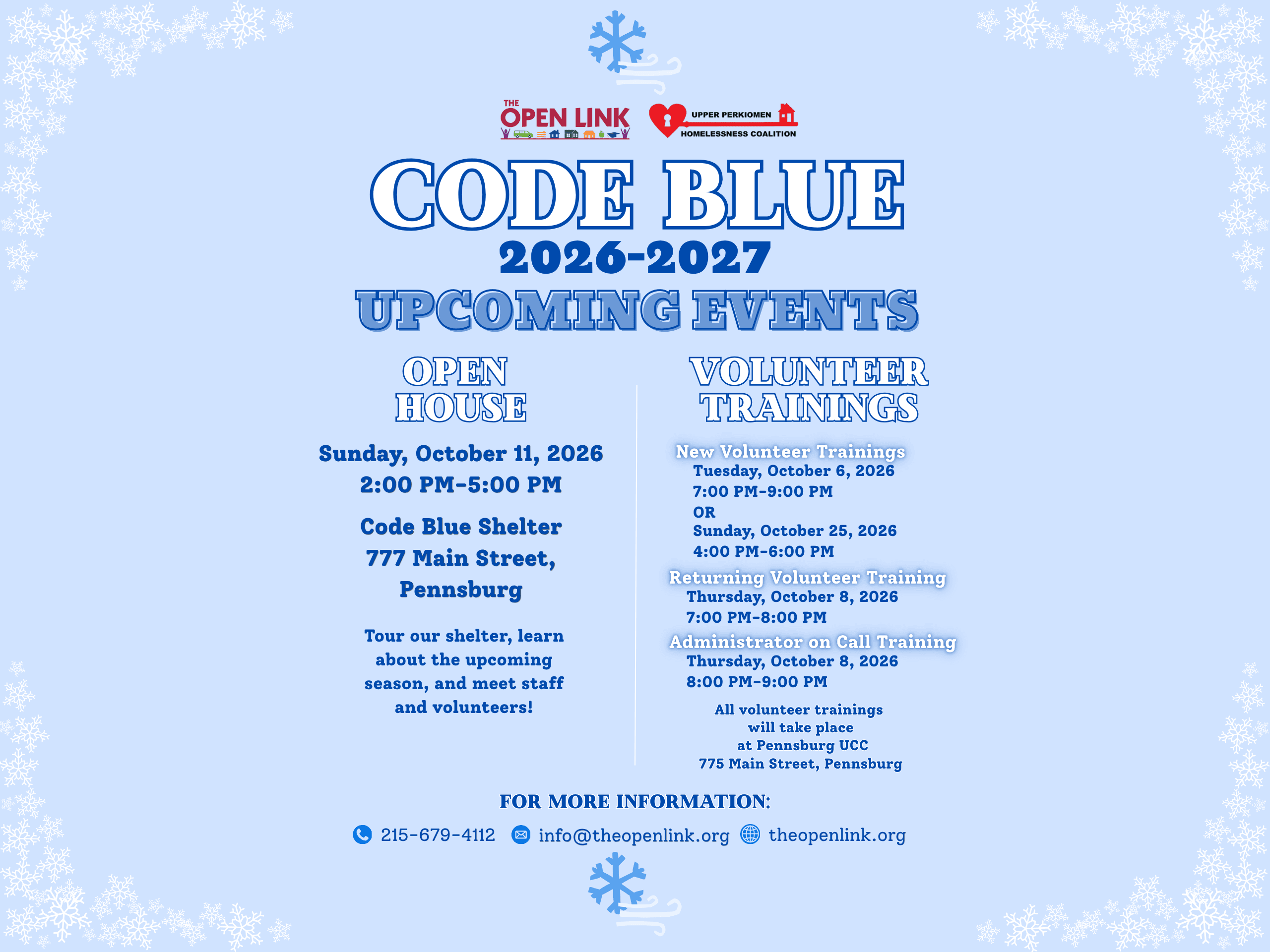 Code Blue 2026-2027: Upcoming Events