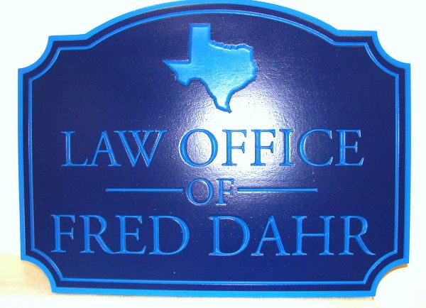 A10120A - Engraved HDU Law Office Sign, with Texas Image