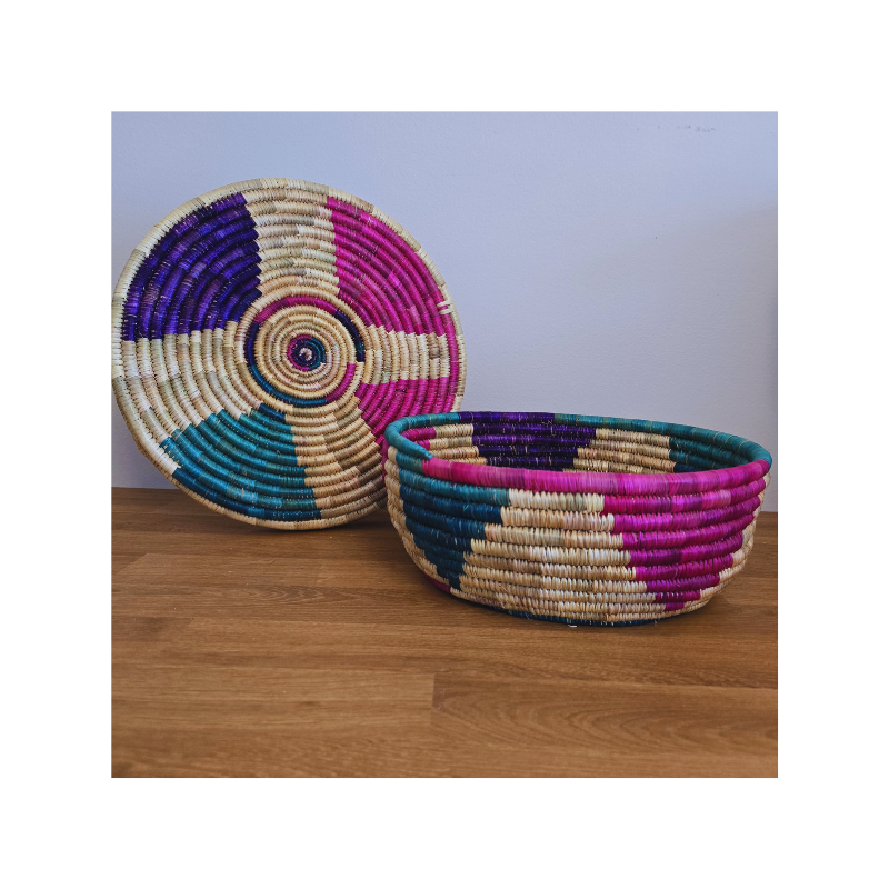Handmade Basket - 13"x6" with Lid