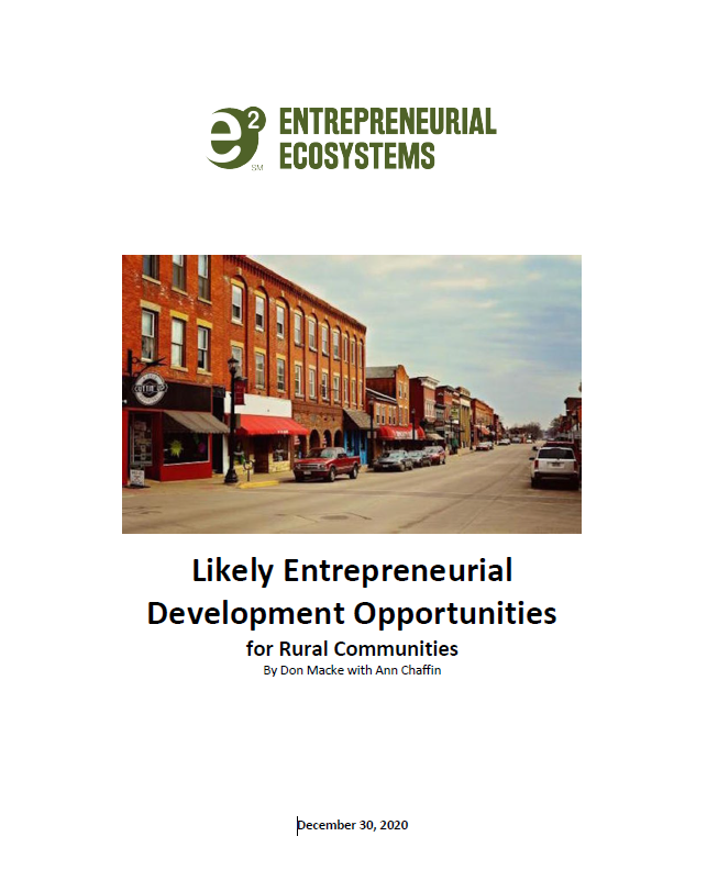 Likely Development Opportunities for Rural Communities