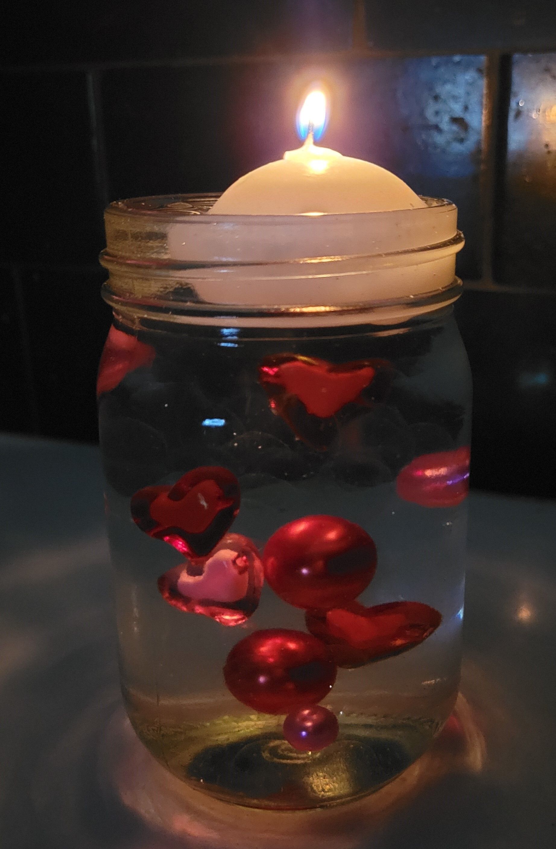 Valentine's Floating Candle Jar