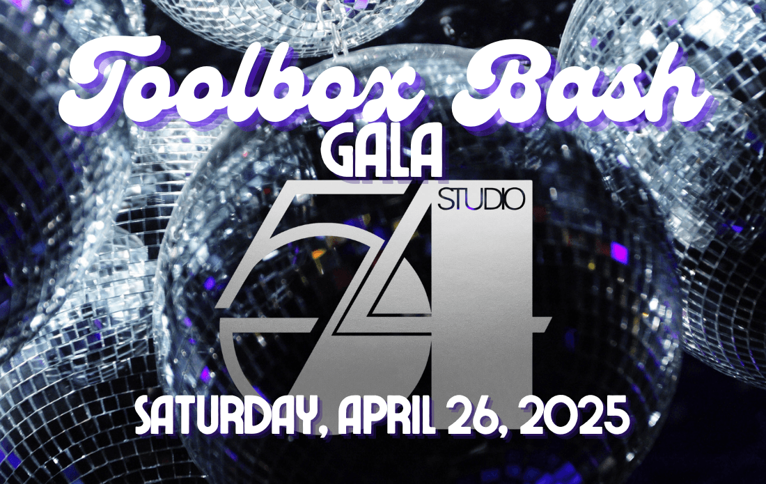 logo explaining studio 54 theme for toolbox bash gala