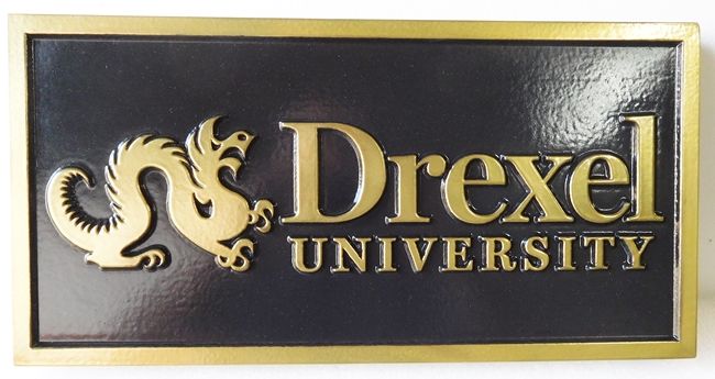 Y34467 -  Carved Rectangular Wall Plaque for Drexel University.