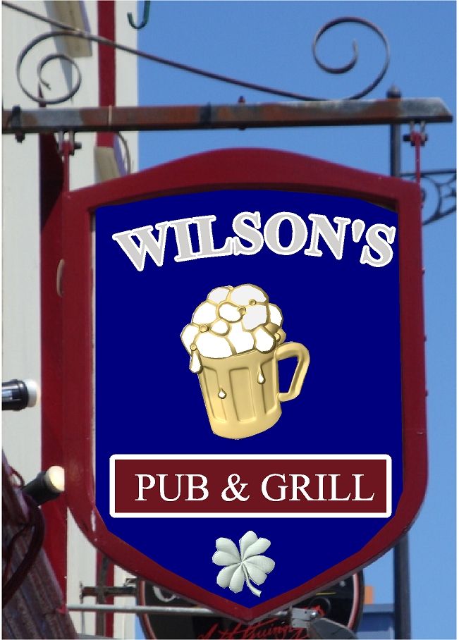RB27553 - English "Wilson's"  Pub & Grill Sign with Mug of Ale