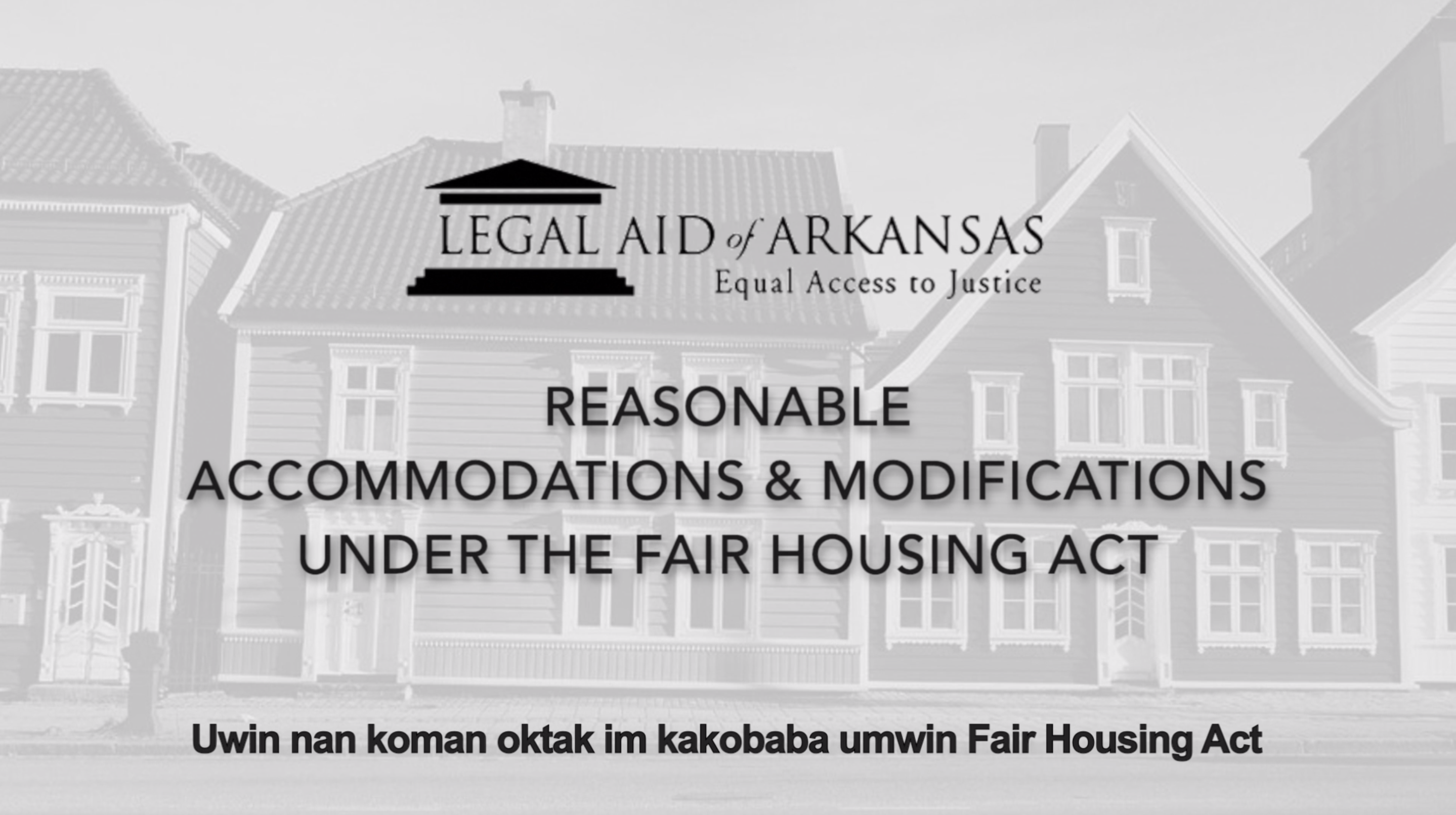 VIDEO - Uwin nan koman oktak im kakobaba umwin Fair Housing Act