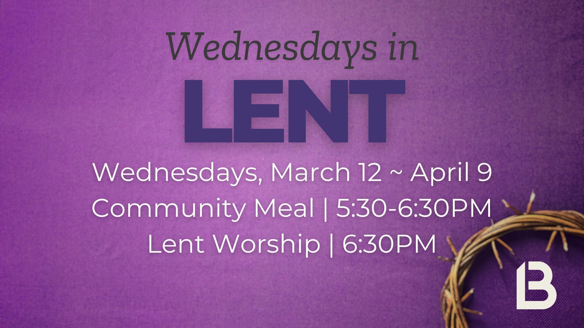 Wednesdays in Lent