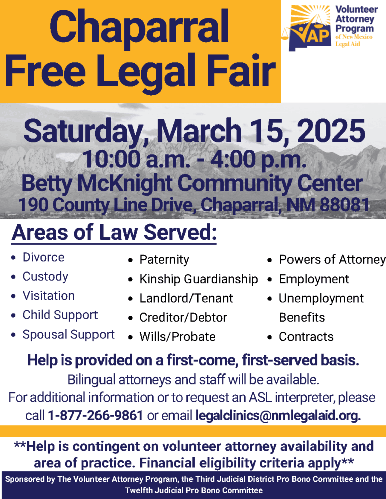 Chaparral Free Legal Fair Flyer