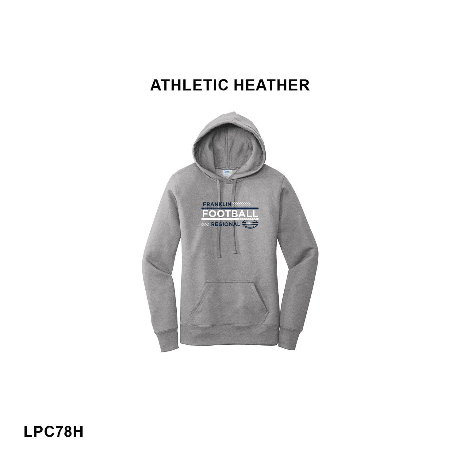 FRANKLIN REGIONAL FOOTBALL LOGO (NAVY & WHITE) - Port & Co™ Women's Core Fleece Pullover Hooded Sweatshirt