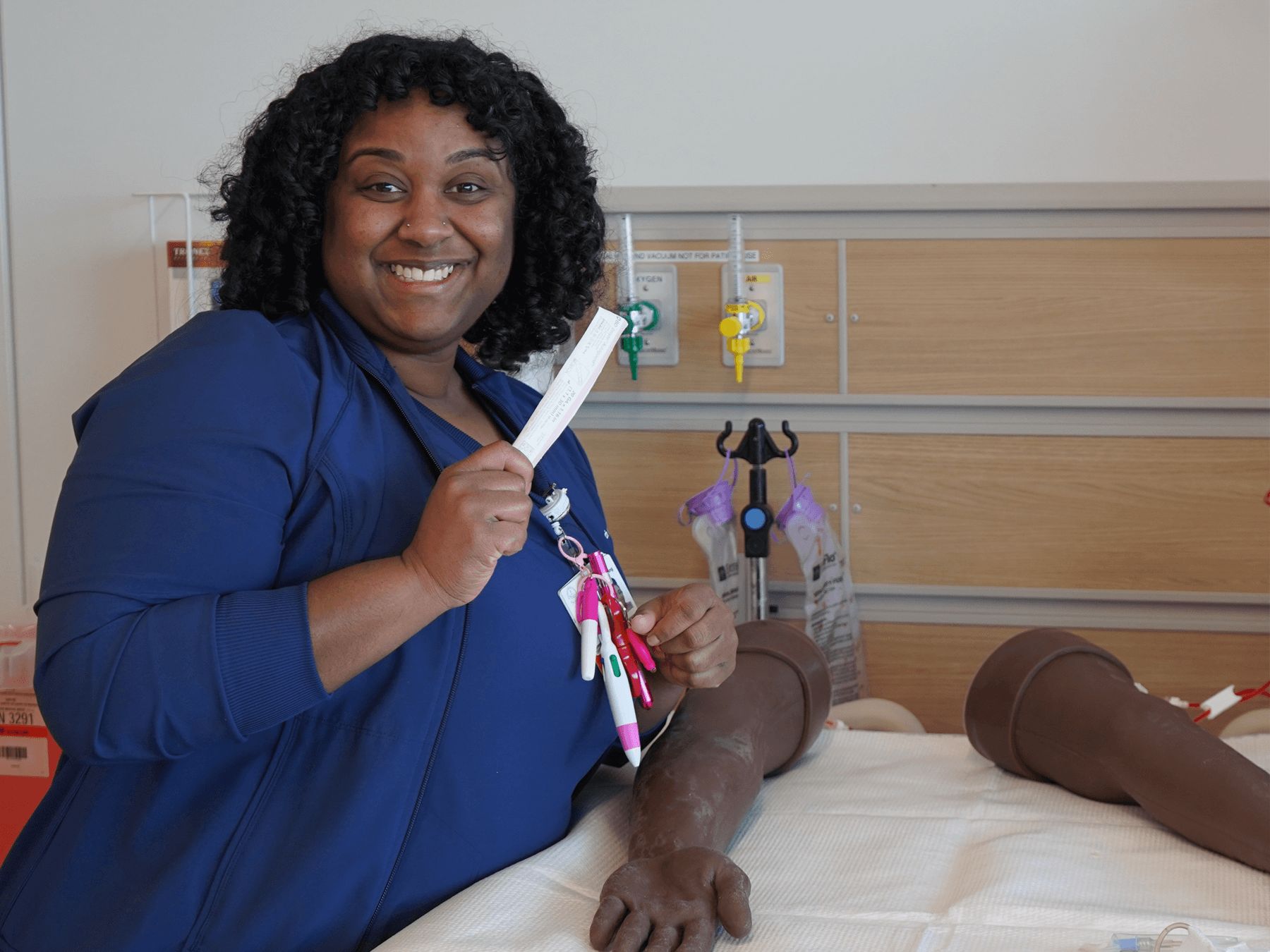 nursing student in simulation lab