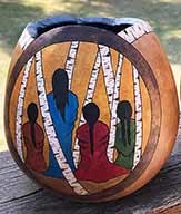 Chickie's Gourd Art-Birch Maidens Vase
