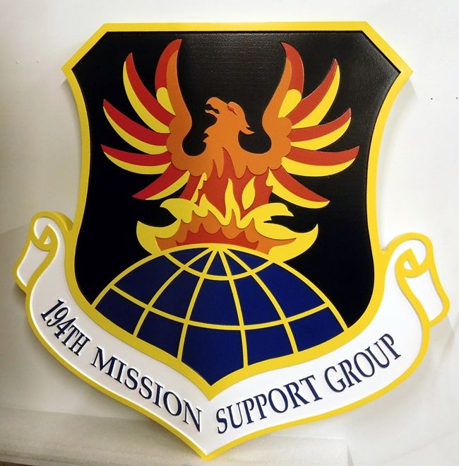 LP-4008 - Carved Shield Plaque of the Crest of the Air Force Office of Special Investigations,  Artist Painted