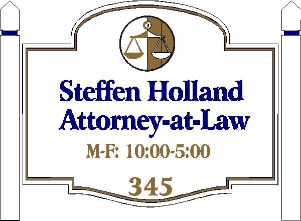 A10120 - Attorney Wood Sign with Wood Posts