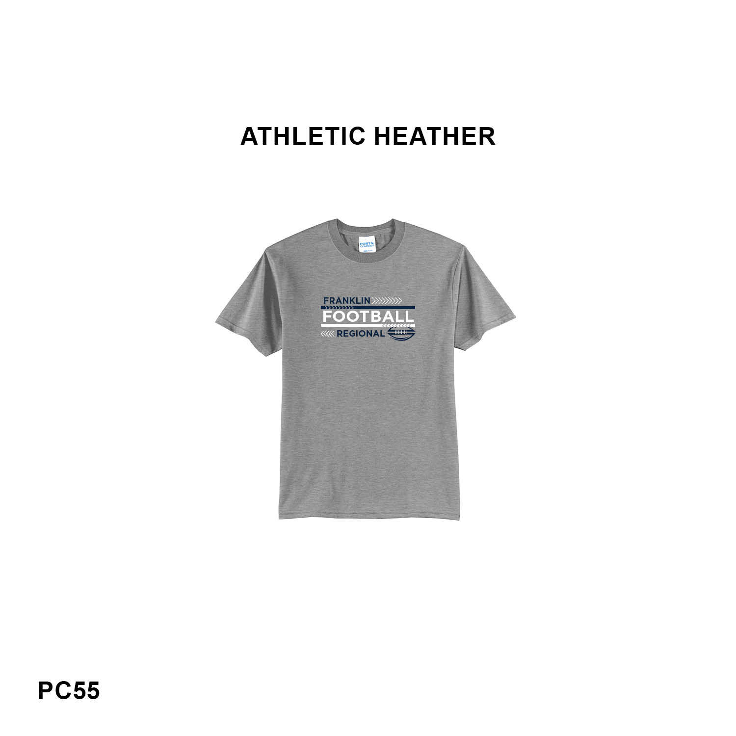 FRANKLIN REGIONAL FOOTBALL LOGO (NAVY & WHITE) - Port & Co™ Core Blend Tee