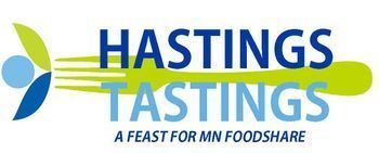 Logo with fork running through text Hastings Tastings, a feast for Minnesota FoodShare