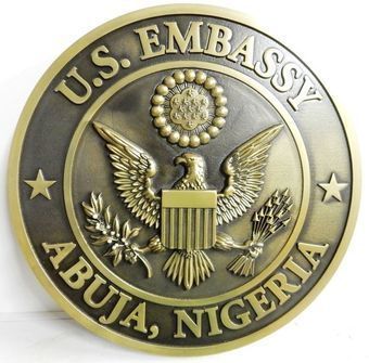 MB2120 - Seal of a US Embassy,3-D Hand-rubbed