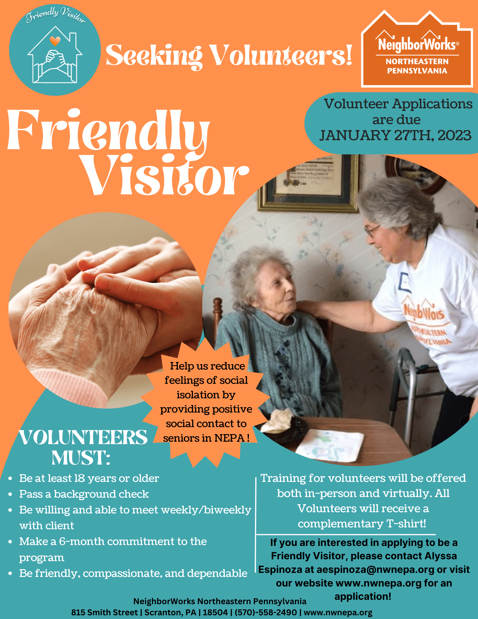 Seeking volunteers for Friendly Visitor Program