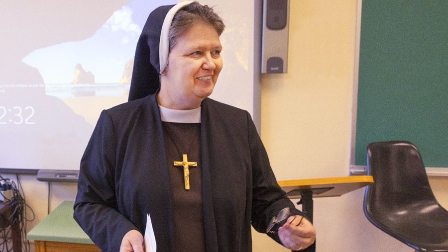Sr. Honorata, physics professor at Felician University, helps students to connect science and faith.