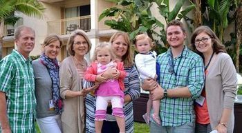 Family members smiling for camera