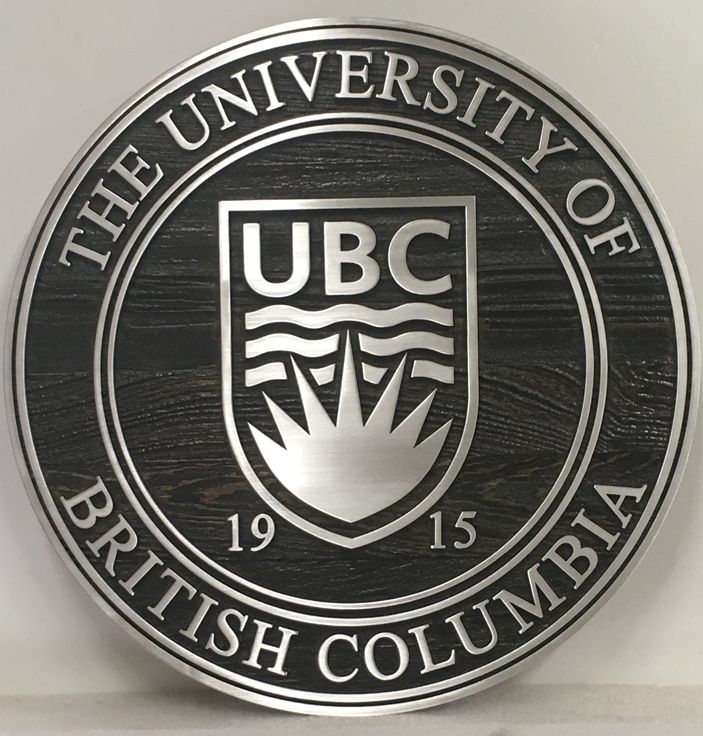 MD4260 - Seal of the University of British Columbia, 2.5-D Aluminum Cladding on Stained Cedar