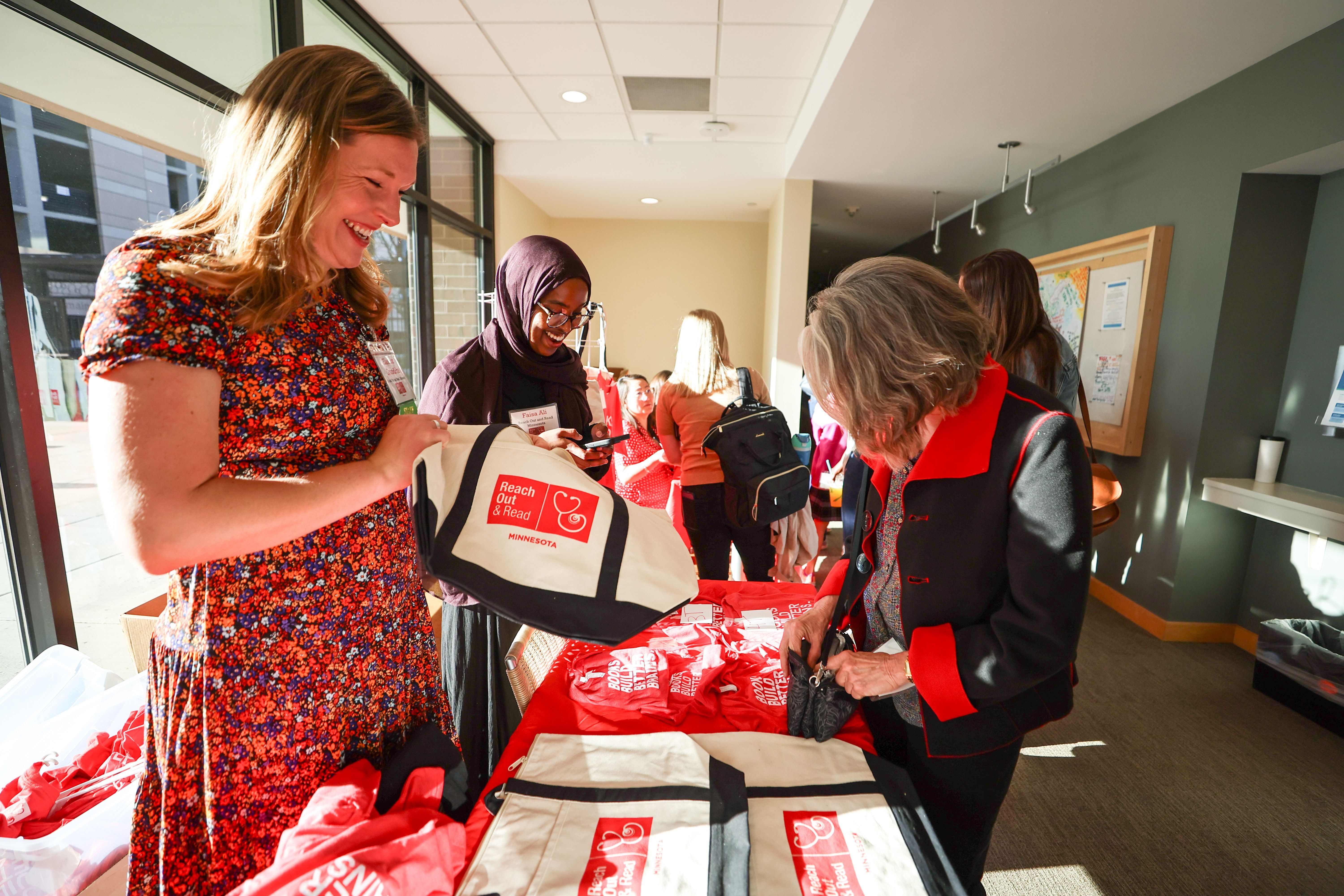 display of colorful children's books on table