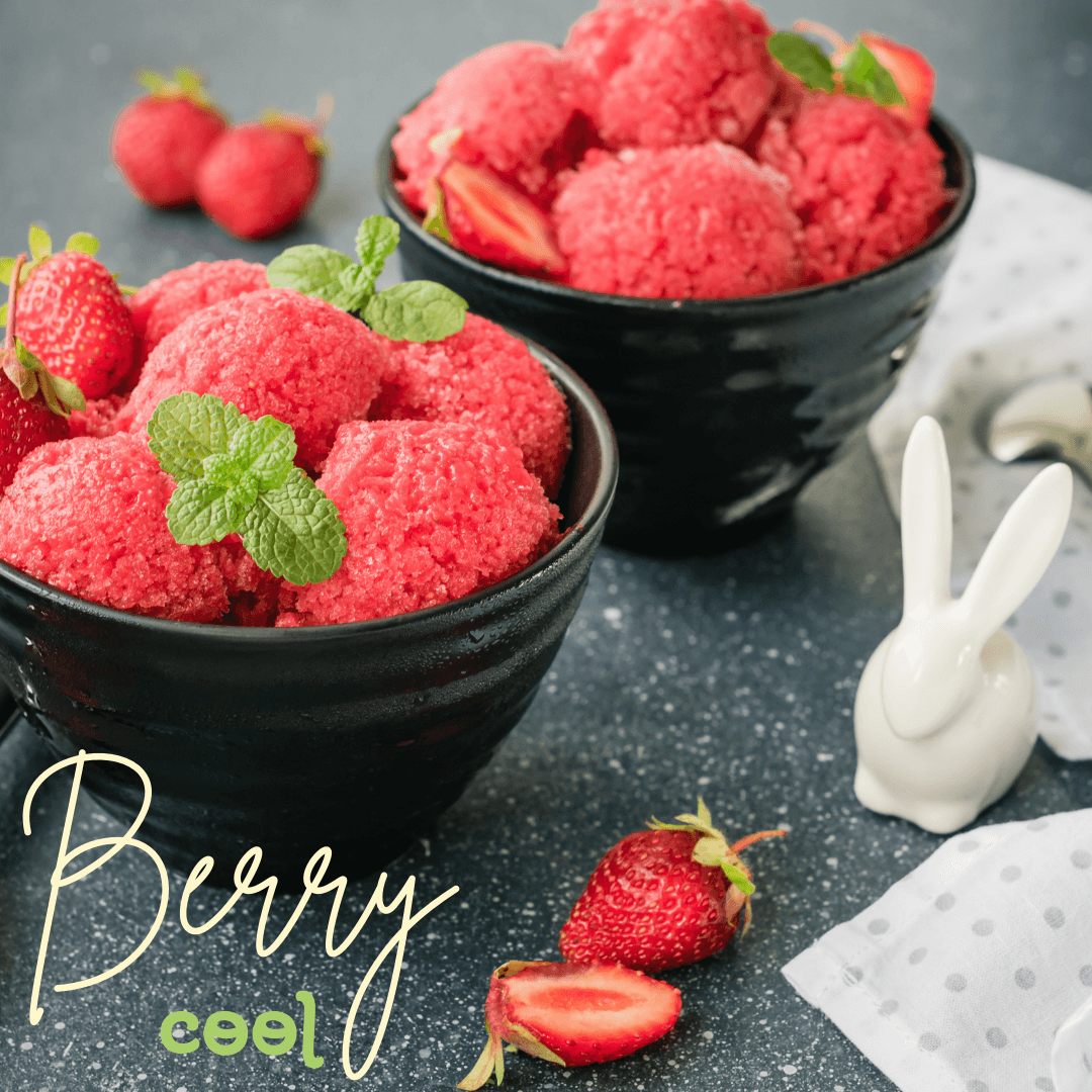 Two bowls of berry sorbet