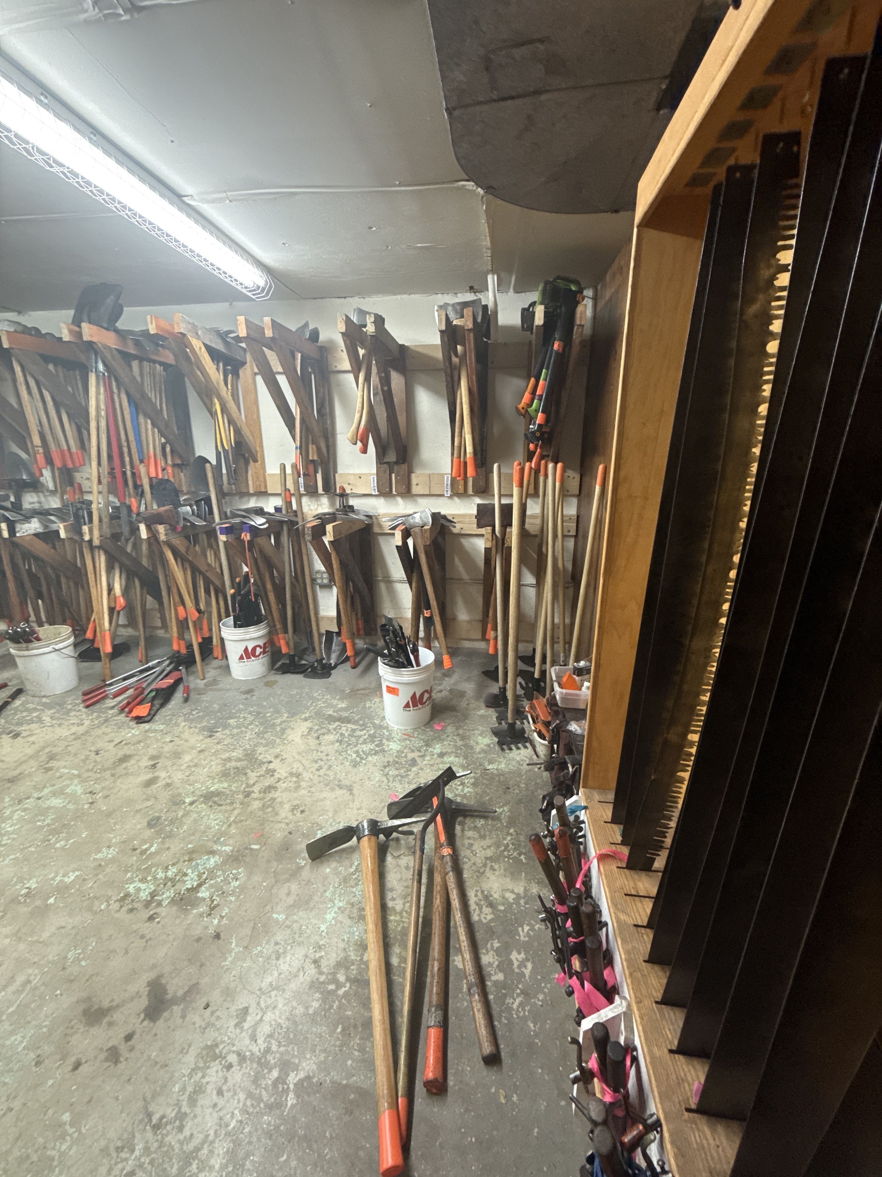 A photo of MCC's tool cache, where we store our tools.