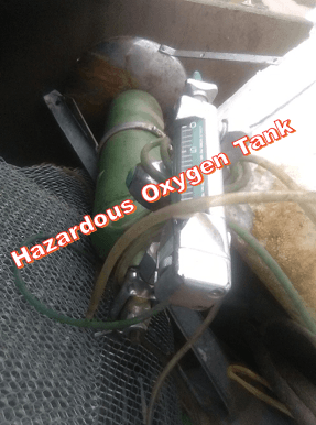 Hazardous Oxygen Tank Incorrectly Disposed Of