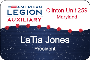 AMERICAN LEGION AUXILIARY BLING NAME BADGE